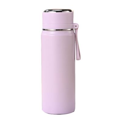 Diseño contemporáneo BPA libre de vacío botella de agua deportiva de doble pared con mango