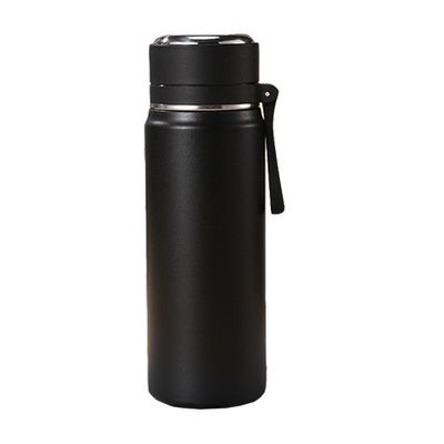 Diseño contemporáneo BPA libre de vacío botella de agua deportiva de doble pared con mango