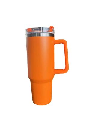 Color personalizable 304 taza de acero inoxidable con 350g de capacidad tapa del mango y paja