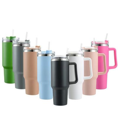40 oz de doble pared de acero inoxidable de vacío aislado de viaje tumbler con manguera MUGS