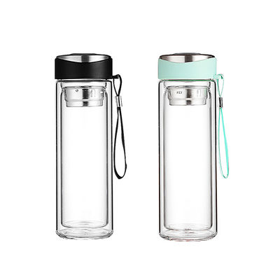 Vidrio transparente para la familia Sublimación delgado doble sin fugas Tumbler de café con tapa