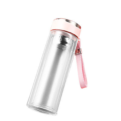Vidrio transparente para la familia Sublimación delgado doble sin fugas Tumbler de café con tapa