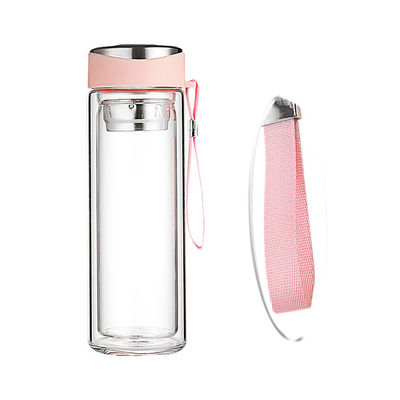 Vidrio transparente para la familia Sublimación delgado doble sin fugas Tumbler de café con tapa
