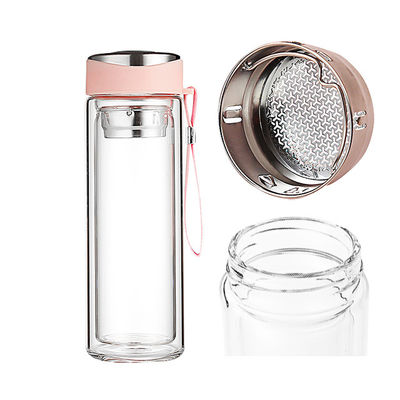 Vidrio transparente para la familia Sublimación delgado doble sin fugas Tumbler de café con tapa