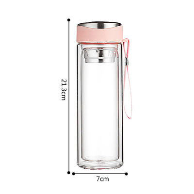 Vidrio transparente para la familia Sublimación delgado doble sin fugas Tumbler de café con tapa