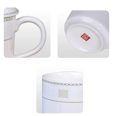 Novedad a granel Cerámica hecha a mano de colores claros Taza de abuelo con tapa de agarre de mano Taza de café