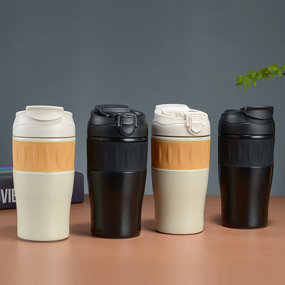 500ml de acero inoxidable doble de pared portátil tumbler con tapa de paja para el exterior de color personalizado