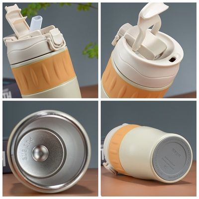 500ml de acero inoxidable doble de pared portátil tumbler con tapa de paja para el exterior de color personalizado