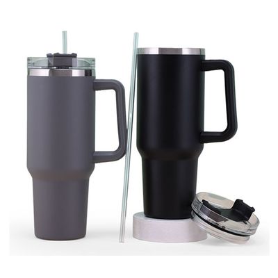 304 Taza de acero inoxidable con vacío aislado 40 Oz Tumbler con mango y paja con 1