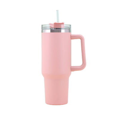 304 Taza de acero inoxidable con vacío aislado 40 Oz Tumbler con mango y paja con 1