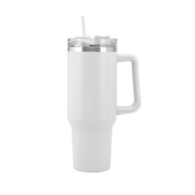 Copo térmico portátil tumbler con mango y tapa de paja 40 oz de acero inoxidable aislado