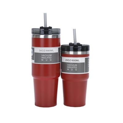 Compuesto de acero inoxidable 304 vacío aislado tumbler taza de café con tapa de paja 30 oz