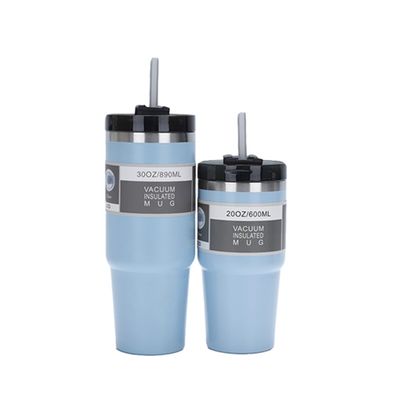 Compuesto de acero inoxidable 304 vacío aislado tumbler taza de café con tapa de paja 30 oz