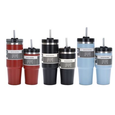Compuesto de acero inoxidable 304 vacío aislado tumbler taza de café con tapa de paja 30 oz