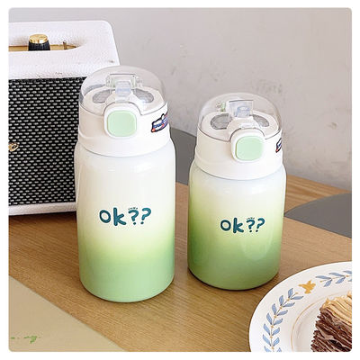 Alumno portátil 350/450ml tumblers de acero inoxidable con paja y aislamiento térmico