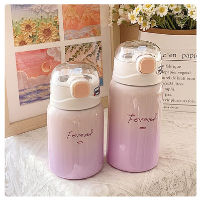 Alumno portátil 350/450ml tumblers de acero inoxidable con paja y aislamiento térmico