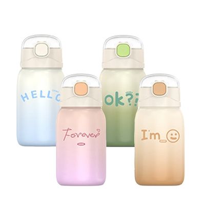 Alumno portátil 350/450ml tumblers de acero inoxidable con paja y aislamiento térmico