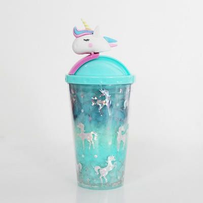 430 ml de capacidad botella de agua de moda para exteriores linda forma de unicornio a prueba de fugas con tapa