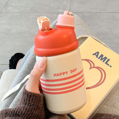 Taza de agua de viaje de acero inoxidable de 500 ml 316 ideal para deportistas y estudiantes