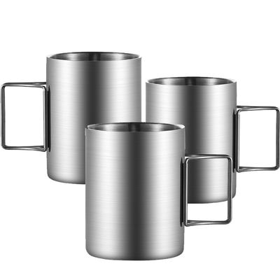 Taza de agua de acero inoxidable portátil simple con boca ancha y estilo de diseño minimalista