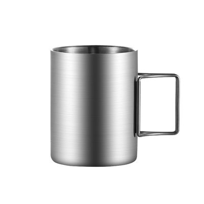 Taza de agua de acero inoxidable portátil simple con boca ancha y estilo de diseño minimalista