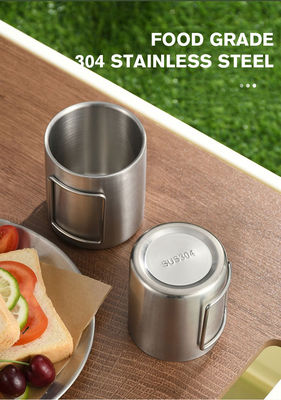 Taza de agua de acero inoxidable portátil simple con boca ancha y estilo de diseño minimalista
