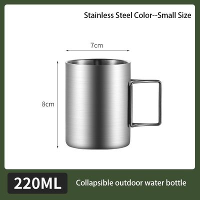 Taza de agua de acero inoxidable portátil simple con boca ancha y estilo de diseño minimalista