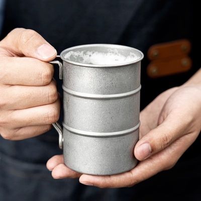 Taza de café vintage personalizada de 380 ml para viajar, acampar y disfrutar de sus bebidas favoritas