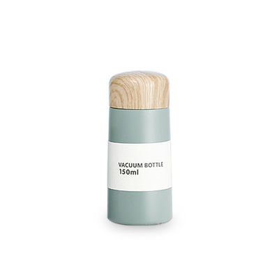 Logotipo personalizado 5oz 8oz Mini Taza de agua de acero inoxidable Taza de vacío aislada con tapa de madera