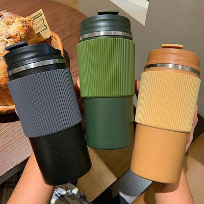 450ml Capacidad Taza de café de acero inoxidable de viaje portátil térmica tumbler de prueba de fugas taza