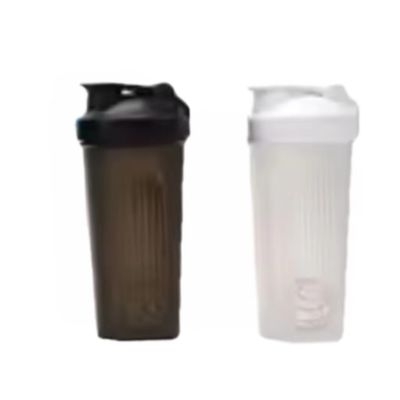 Unisex 400ml botella de batido de proteínas de boca ancha con tapa y bola de acero de material PP PE
