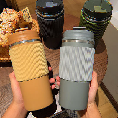 450ML Capacidad Logotipo personalizado Taza de café de acero inoxidable Termos de vacío exterior
