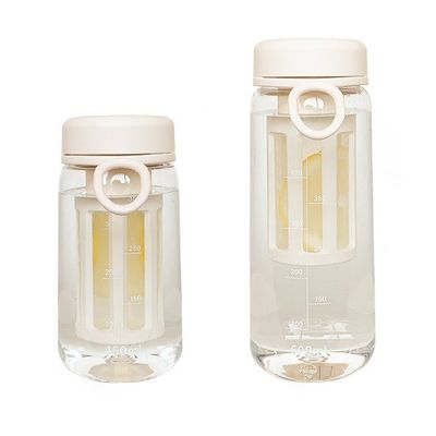 TOUR Botella de agua de plástico transparente al aire libre con infusor de té 450ML/600ML Capacidad