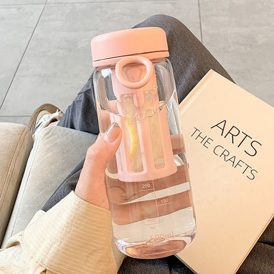 TOUR Botella de agua de plástico transparente al aire libre con infusor de té 450ML/600ML Capacidad