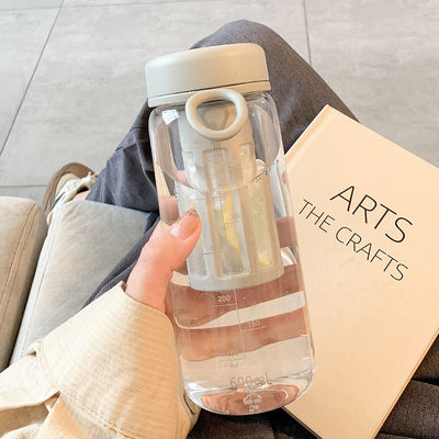 Botella de agua de plástico de diseño contemporáneo con infusor de té 450ML/600ML