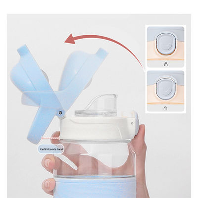 NP1080SA1 Logotipo personalizado Impreso Niños Kawaii Sublimación Bpa Libre Botellas de agua deportiva clara con paja