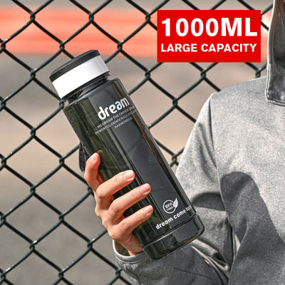 Botella de agua potable directa con marcador de tiempo para gimnasio y actividades al aire libre
