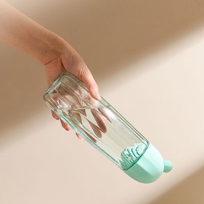 Botella de agua potable de plástico resistente a altas temperaturas de 480 ml con mango telescópico