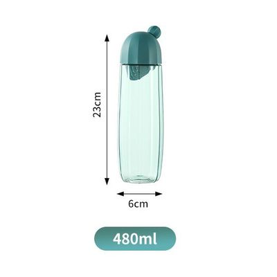 Botella de agua potable de plástico resistente a altas temperaturas de 480 ml con mango telescópico