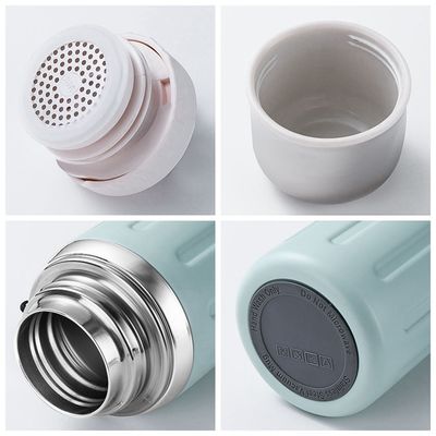 Flasca de vacío para deportes al aire libre de diseño moderno 600/800ml Botella de agua de boca ancha con paja