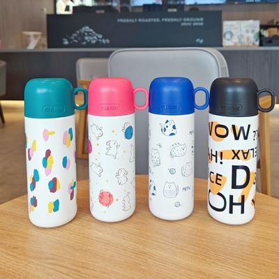 316 Acero inoxidable botella de agua para niños dulce copa de tumbler termoso portátil botella deportiva al aire libre con tapa