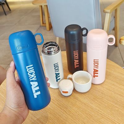 Flasco deportivo de 500 ml con tapa ideal para mantener la bebida caliente fría 12-24 horas de acero inoxidable