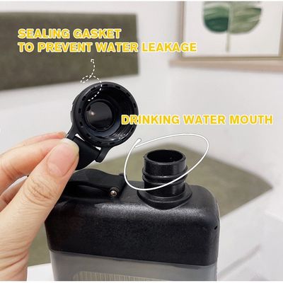 Bebida directa Botella de agua cuadrada portátil de 450 ml para viajes al aire libre Botella deportiva