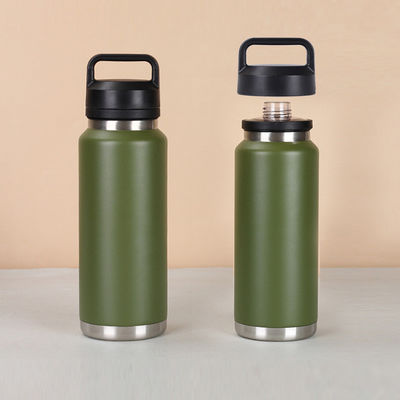 Botella de agua de acero inoxidable con muestra de tapa