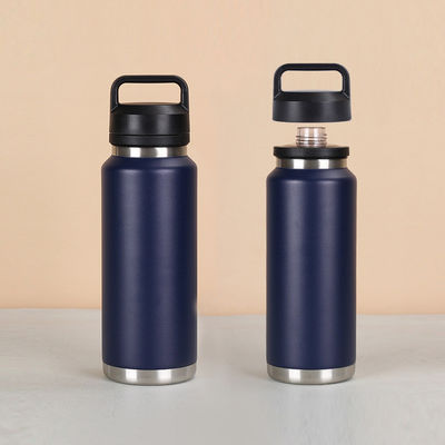 Botella de agua de acero inoxidable con muestra de tapa