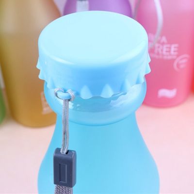 Botella de bebida sellada 550ml Gimnasio reutilizables Bpa libre de deporte Botellas de agua de plástico con cuerda