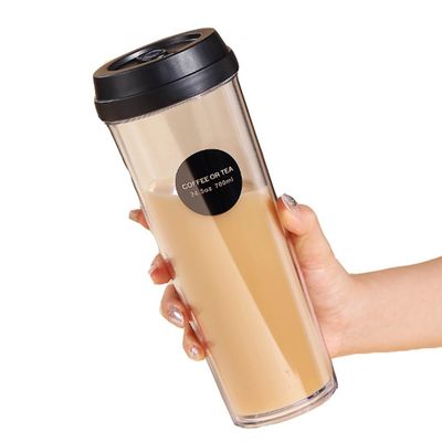 320/420/520ml/700ml Botella de agua de plástico de doble pared ecológica con tapa a prueba de fugas