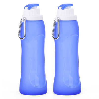 Manténgase hidratado en su viaje al aire libre Logotipo personalizado Botella de agua de silicona para viajes deportivos