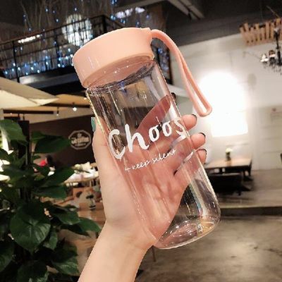 Gimnasio de deporte a medida caldera a prueba de fugas botella de agua portátil con taza y cuerda transparentes