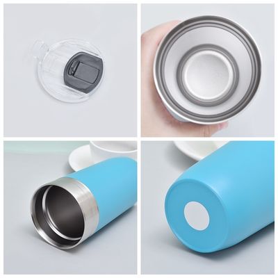 Taza de coche de 16 oz de doble pared aislada de acero inoxidable botella de diseño moderno con tapa